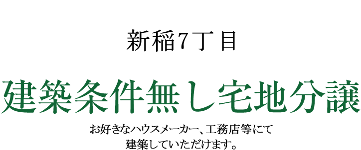 建築条件無し宅地分譲